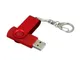 Флешка промо USB 2.0 на 4 Гб с поворотным механизмом и однотонным металлическим клипом, красная - фото № 3