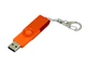 Флешка промо USB 2.0 на 4 Гб с поворотным механизмом и однотонным металлическим клипом, оранжевая - фото № 2