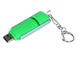 Флешка промо USB 2.0 на 4 Гб с прямоугольной формы с выдвижным механизмом, зелёная - фото № 2