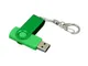Флешка промо USB 2.0 на 8 Гб с поворотным механизмом и однотонным металлическим клипом, зелёная - фото № 3