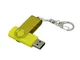 Флешка промо USB 2.0 на 8 Гб с поворотным механизмом и однотонным металлическим клипом, жёлтая - фото № 3