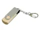 Флешка промо USB 3.0 на 64 Гб с поворотным механизмом, серебристая / светлое дерево - фото № 1