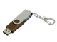 Флешка промо USB 3.0 на 64 Гб с поворотным механизмом, серебристая / тёмное дерево - фото № 2