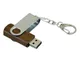 Флешка промо USB 3.0 на 64 Гб с поворотным механизмом, серебристая / тёмное дерево - фото № 3