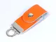 Флешка USB 2.0 кожаная 16 Гб в виде брелока, оранжевая - фото № 2