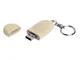 Флешка USB 2.0 на 4 Гб овальной формы и с колпачком с магнитом, светлое дерево - фото № 2