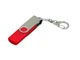 Флешка USB 2.0 на 64 Гб с поворотным механизмом и дополнительным разъемом Micro USB, красная / серебряная - фото № 1