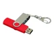 Флешка USB 2.0 на 64 Гб с поворотным механизмом и дополнительным разъемом Micro USB, красная / серебряная - фото № 3