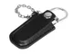 Флешка USB 2.0 на 8 Гб в массивном корпусе с кожаным чехлом, чёрная / серебристая - фото № 1