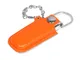Флешка USB 2.0 на 8 Гб в массивном корпусе с кожаным чехлом, оранжевая / серебристая - фото № 1