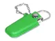 Флешка USB 2.0 на 8 Гб в массивном корпусе с кожаным чехлом, зелёная / серебристая - фото № 1