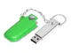 Флешка USB 2.0 на 8 Гб в массивном корпусе с кожаным чехлом, зелёная / серебристая - фото № 2
