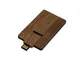 Флешка USB 2.0 на 8 Гб в виде деревянной карточки с выдвижным механизмом, тёмное дерево - фото № 2