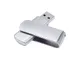 Флешка USB 3.0 на 32 Гб матовая поворотная, серебряная - фото № 1