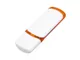 Флешка USB 3.0 на 32 Гб с цветными вставками, белая / оранжевая - фото № 1