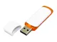 Флешка USB 3.0 на 64 Гб с цветными вставками, белая / оранжевая - фото № 2