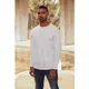 Футболка с длинным рукавом мужская Fruit of the Loom Super Premium Long Sleeve, белая - фото № 4