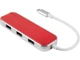 Хаб Rombica Chronos, USB Type-C 3.0, красный - фото № 1