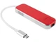 Хаб Rombica Chronos, USB Type-C 3.0, красный - фото № 3