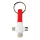 Кабель брелок 3 в 1: micro USB / Lightning / Type C, XD Collection, белый/ красный - фото № 12