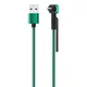 Кабель USB - Lightning, угловой плетеный, Olmio Stand, бирюзовый - фото № 1
