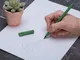 Карандаш вечный из переработанной бумаги Recycled Pencil, зеленый - фото № 4