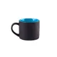 Кружка фарфоровая с прорезиненным покрытием Mycup Yasna, черная / голубая - фото № 1