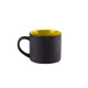 Кружка фарфоровая с прорезиненным покрытием Mycup Yasna, черная / желтая - фото № 1