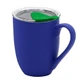 Кружка керамическая с крышкой Velvet Duo, 350 мл, soft touch, темно-синяя / зеленая - фото № 1