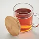 Кружка с бамбуковой крышкой, 300 мл, прозрачная / бежевая - фото № 4