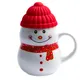 Кружка с крышкой Snowman, белая / красная - фото № 2