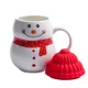 Кружка с крышкой Snowman, белая / красная - фото № 1