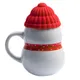 Кружка с крышкой Snowman, белая / красная - фото № 4