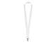 Ланъярд под сублимацию с карабином, 2 см, белый / серебряный - фото № 1