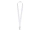 Ланъярд под сублимацию с карабином, 2 см, белый / серебристый - фото № 1