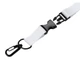 Ланъярд под сублимацию с карабином, межуровневым замком и замком обрыва, 2 см, белый / серебряный - фото № 5