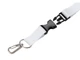 Ланъярд под сублимацию с карабином, межуровневым замком и замком обрыва, 2 см, белый / серебристый - фото № 5