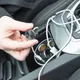 Многофункциональное автомобильное зарядное устройство с гарнитурой, серый - фото № 10