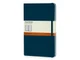 Записная книжка в линейку на резинке Moleskine Classic Large в линейку , голубой сапфир - фото № 1