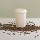 Набор Coffee bean: стакан, капучинатор, кофе зерновой, бежевый / черный - фото № 2