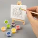 Набор для рисования Create: мольберт, холст, кисточка и 6 красок, бежевый - фото № 7