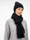 Набор Nobilis Mono: шарф, шапка, перчатки, черный - фото № 3