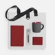 Набор Petrus Maxi: чехол для карточек, ежедневник недатированный, шопер, кружка, ручка шариковая, красный - фото № 2