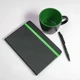 Набор подарочный Hyper: кружка, ежедневник, ручка, черный / зеленый - фото № 4