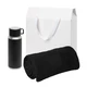 Набор подарочный Oslo: термос и вязаный плед, черный / белый - фото № 1