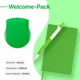 Набор подарочный Welcome-Pack: бизнес-блокнот, ручка, коробка, зеленое яблоко - фото № 1