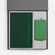 Набор Shall Energy: внешний аккумулятор Uniscend Half Day Compact 5000 mAh, блокнот Shall А5, зеленый - фото № 2
