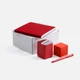 Набор Square: колонка, блокнот, антистресс, ручка шариковая, красный - фото № 1