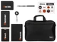 Набор Swift Start: внешний аккумулятор, ручка шариковая, картхолдер, блокнот, сумка, чехол для пропуска, ретрактор, черный - фото № 1