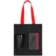 Набор Velours Bag: ежедневник недатированный, холщовая сумка, стакан, ручка шариковая, черный / красный - фото № 2